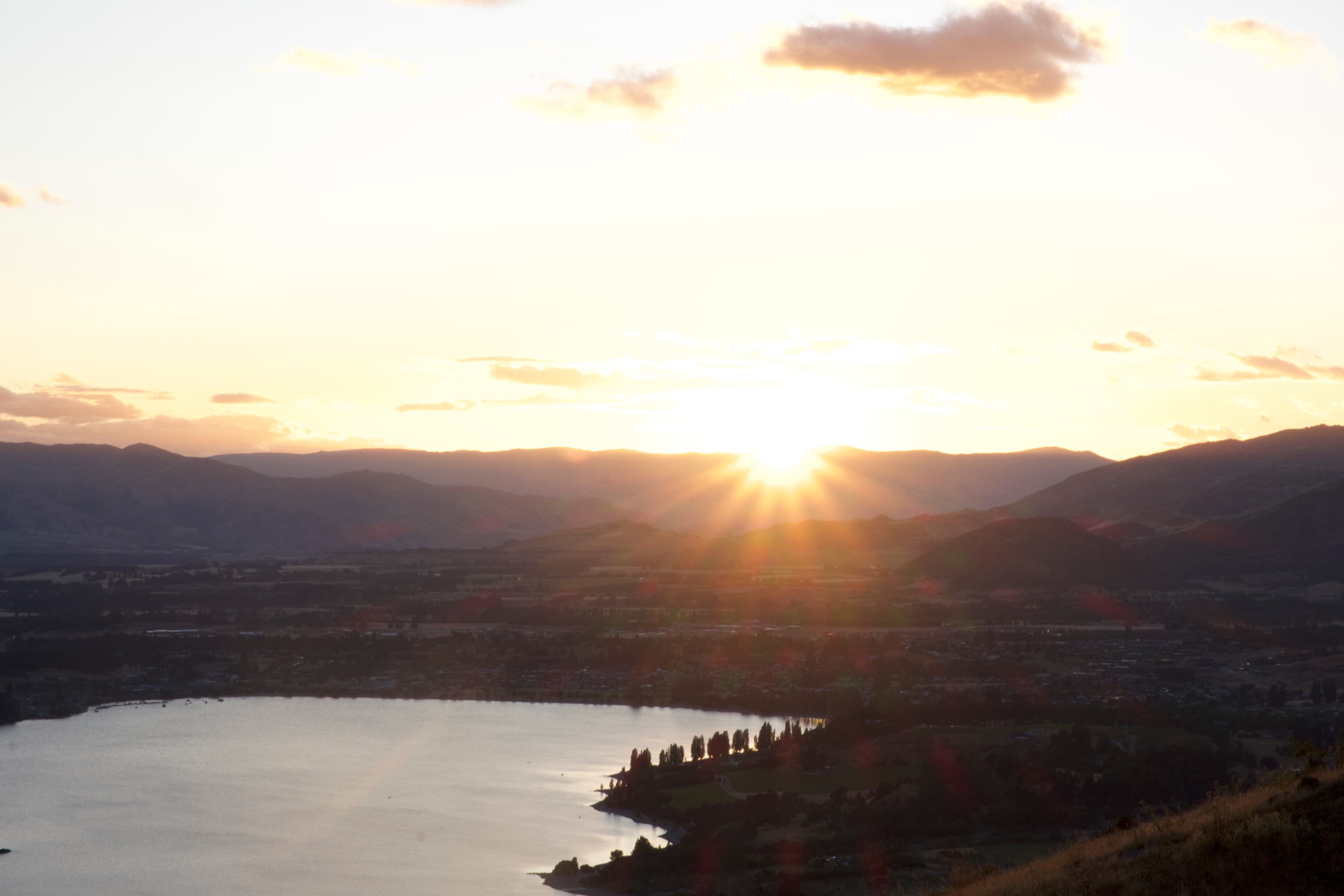 Sunset over Lake Wakatipu near Queenstown