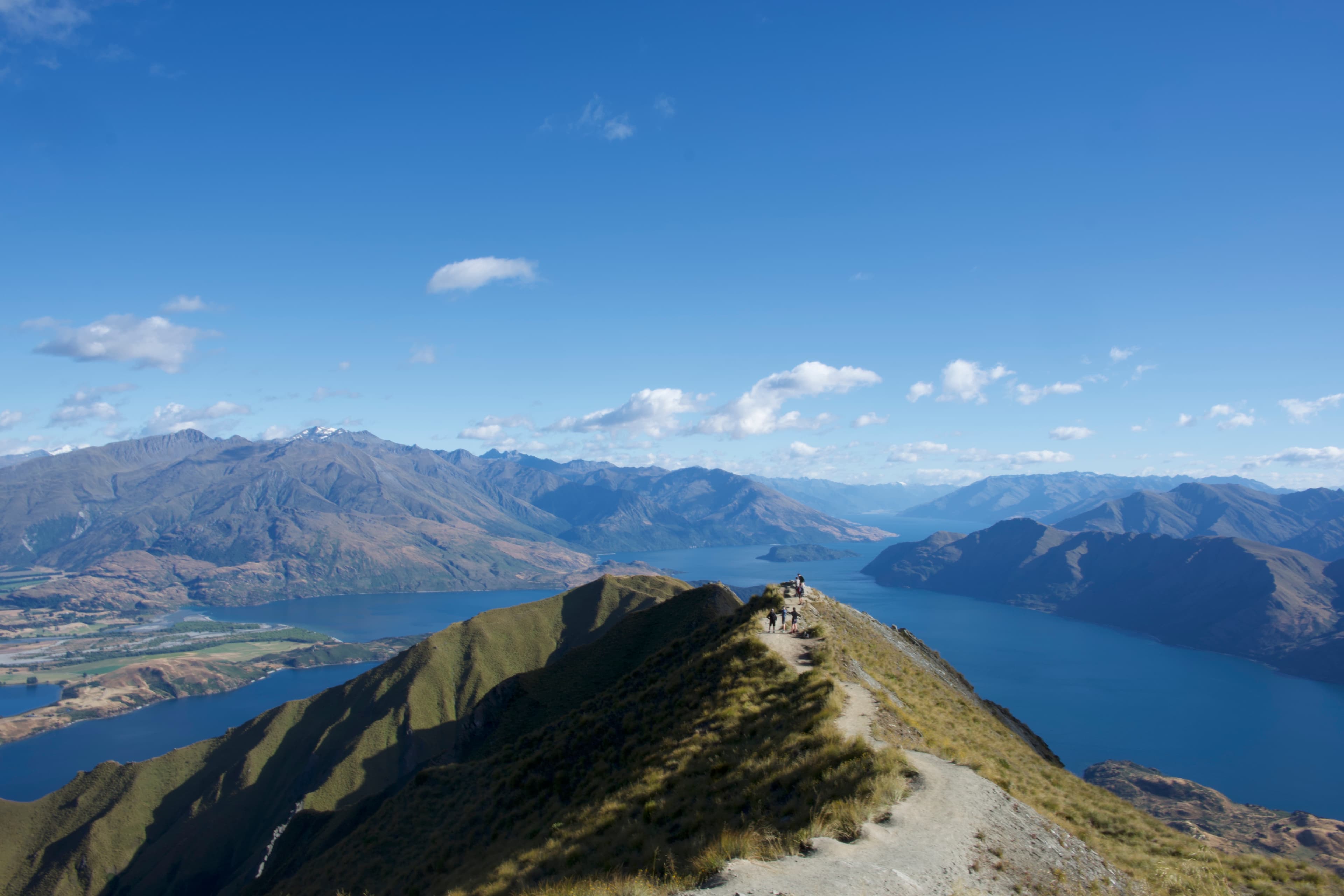 Panoramic view from Roy's Peak over Lake Wanaka, New Zealand